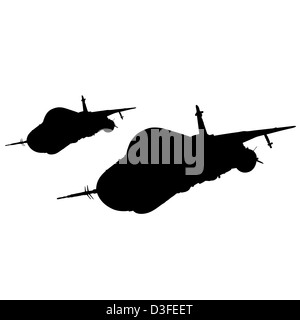 Collection of different combat aircraft silhouettes. vector ...
