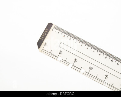 Used Ruler Closeup of used plastic ruler isolated on white background Stock Photo ...