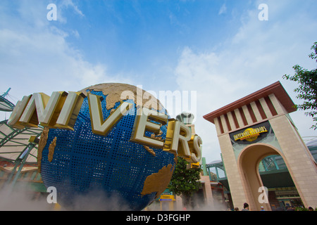 Universal Studios Singapore Globe at the entrance Stock Photo