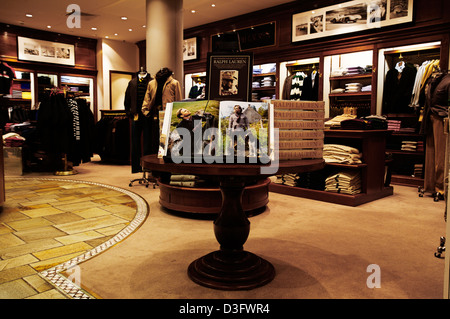 Interior of the upmarket mens retail in Brown Thomas store on Grafton Street, Dublin, Ireland. Stock Photo