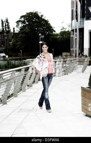 Glenda Gilson, Irish model and television presenter posing for pictures at the Dundrum Shopping Center Dublin Ireland Stock Photo