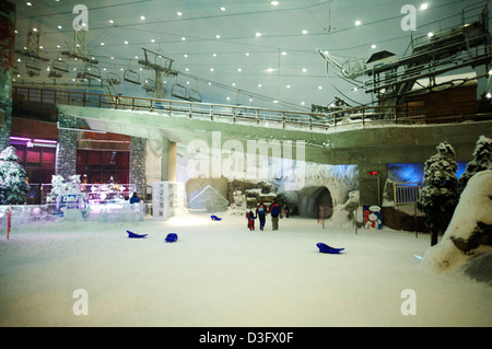 Ski Dubai is an indoor ski resort with 22,500 square meters of indoor ski area. It is a part of the Mall of the Emirates, Stock Photo