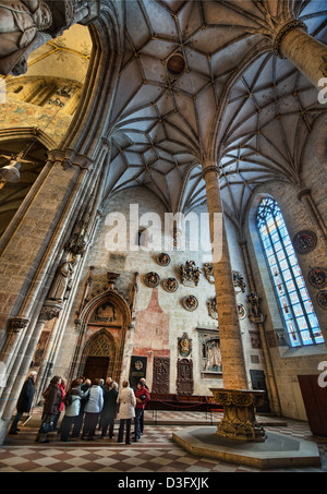 The interior of Ulm Minster in Germany, a Gothic church begun in the 14th century and currently the tallest church in the world.