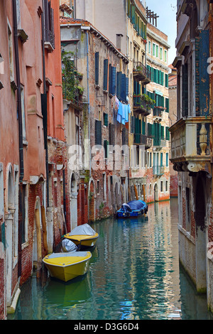 Buildings along a canal in Venice, Italy Stock Photo