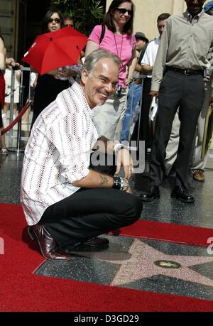 (dpa) - Actor Billy Bob Thornton poses in front of his star at the Walk of Fame in Hollywood, 7 October 2004. Stock Photo