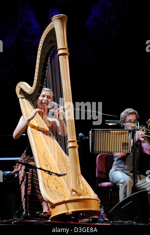 BARCELONA, SPAIN - JAN 20: Joanna Newsom performs at Palau de la Musica on January 20, 2011 in Barcelona. Stock Photo