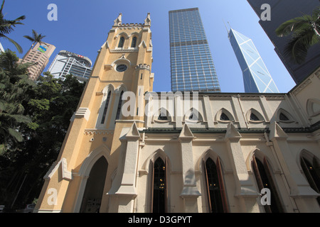 China, Hong Kong, Central district, St John's Cathedral, Stock Photo