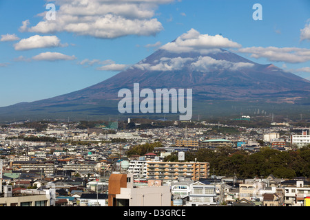 Fuji city landscape in November, Japan Stock Photo