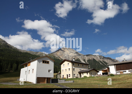 Switzerland - Tschierv, town in Val Mustair valley in Graubunden (Grisons) canton Stock Photo