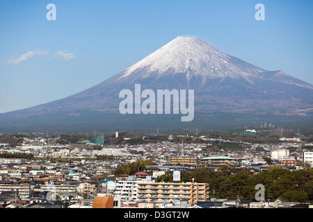 Fuji city landscape in November, Japan Stock Photo