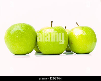 Green apples isolated on white background Stock Photo