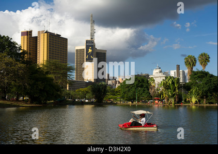 Boating on the lake in Uhuru Park, Central Nairobi, Kenya Stock Photo
