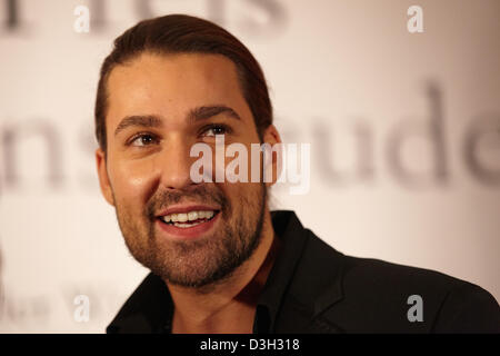 German star violinist David Garrett arrives at the award ceremony for the 'Champagne-Preis fuer Lebensfreude 2013' (lit. Champagne Prize for zest of life award) in Hamburg, Germany, 11 February 2013. The award honours personalities who have shown a committment and promoted 'a lust and way of live' in Germany.  Photo: Georg Wendt