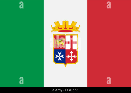 Naval ensign of Italy. Stock Photo