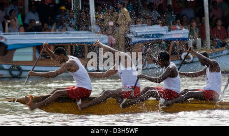 oarsmen during the annual Nehru Trophy Boat Race in Alleppey, Kerala. Stock Photo