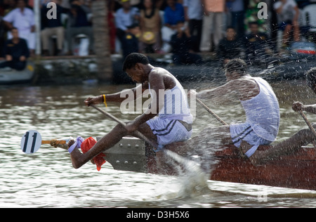 oarsmen during the annual Nehru Trophy Boat Race in Alleppey, Kerala. Stock Photo