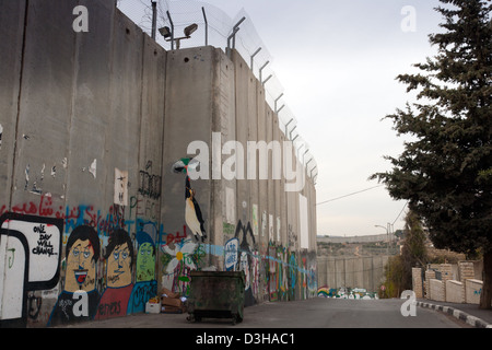 Palestinian side of the Israeli West Bank barrier Stock Photo