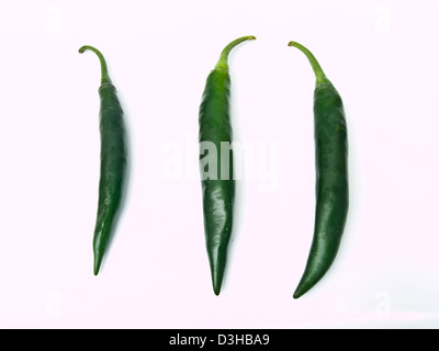 Green peppers isolated on white background Stock Photo