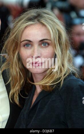 (dpa) - French actress Emmanuelle Beart pictured during the 57th Film Festival in Cannes, France, 22 May 2004. She was one of the jury members. Stock Photo