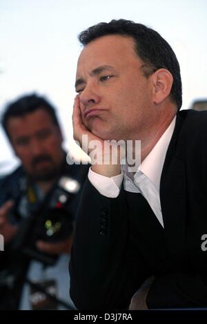 (dpa) - US-actor Tom Hanks poses for photographers at the 57th Cannes Film Festival in Cannes, France, 18 May 2004. Hanks is in Cannes to present the new Coen brothers movie 'Ladykillers', in which he stars and which has been entered in the competition. Stock Photo