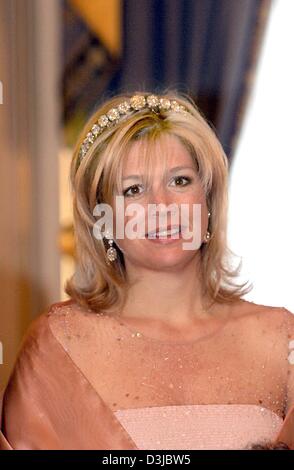 (dpa) - Dutch Crown Princess Maxima pictured at a reception for the Gouvernor General of Canada at Palace Nooreinde in The Hague, Netherlands 03 May 2005. (NETHERLANDS OUT) Stock Photo