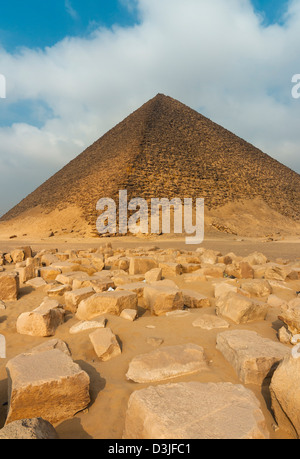 Red Pyramid (North Pyramid), Largest of Old Kingdom Pyramids at Dahshur Necropolis, Egypt Stock Photo