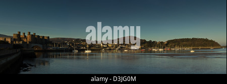 Panorama of Conwy in North Wales Stock Photo