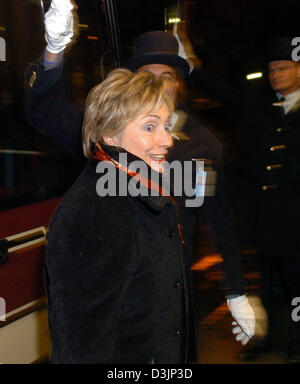 (dpa) - US Senator Hillary Clinton arrives at the Bayerischer Hof (bavarian court) in Munich, Germany, 11 February 2005. The 41st Munich conference for security politics took place here during the weekend. Stock Photo