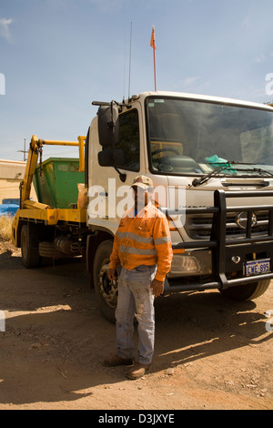 Paddy McGinty, sub-contractor to Rio Tinto's Argyle Diamond Mine, world's largest diamond mine, south of Kununnura, Western AUST Stock Photo