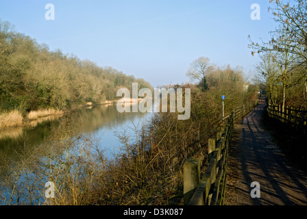 River Ely from the Ely Trail Footpath, Cardiff, South Wales Stock Photo ...