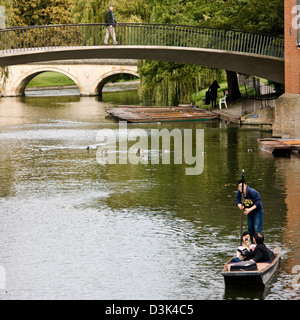 Punting on the River Cam 'The Backs' Cambridge Cambridgeshire England Europe Stock Photo