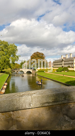 Punting on 'The Backs' River Cam Cambridge Cambridgeshire England Europe Stock Photo