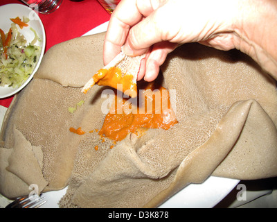 Injera,  Ethiopian bread, Gondar, Ethiopia Stock Photo