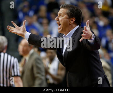 Feb. 20, 2013 - Lexington, KY, USA - Kentucky Wildcats head coach John Calipari  as Kentucky defeated Vanderbilt 74-70 on Wednesday February 20, 2013 in Lexington, Ky. Photo by Mark Cornelison | Staff (Credit Image: © Lexington Herald-Leader/ZUMAPRESS.com) Stock Photo