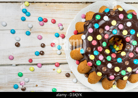 Easter cake with chocolate glaze Stock Photo