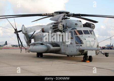 US Marines CH-53E Super Stallion helicopter on display at the Miramar Air Show Stock Photo