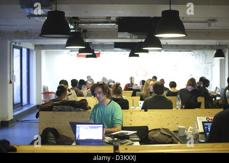 Campus Google in the heart of East London's Tech City, flexible working spaces powered by Google, London, UK Stock Photo