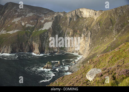 View across the Slieve League cliffs from Bunglas, County Donegal, Ireland. Stock Photo