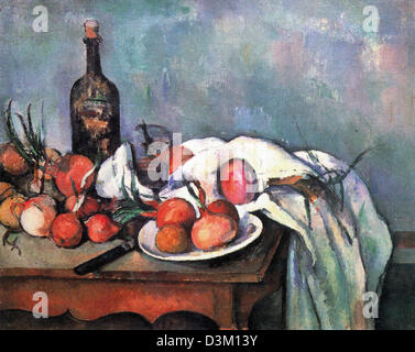 Paul Cezanne, Still Life with Onions 1895–1898 Oil on canvas. Musée d’Orsay, París Stock Photo