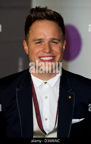 British singer Olly Murs arrives at the Brit Awards 2013 at O2 Arena in London, England, on 20 February 2013. Photo: Hubert Boesl Stock Photo