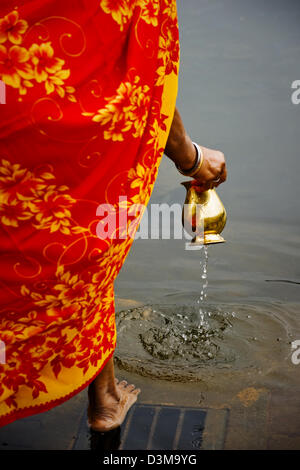 Offerings to Hindu Gods at Grand Bassin at Ganga Talao lake, Mauritius Stock Photo