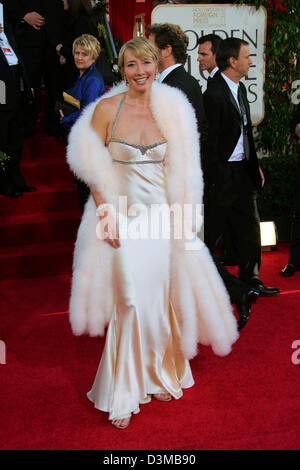 (dpa) - British actress Emma Thompson arrives to the 63rd Annual Golden Globe Awards at the Beverly Hilton Hotel in Los Angeles, USA, 16 January 2006. Photo: Hubert Boesl Stock Photo