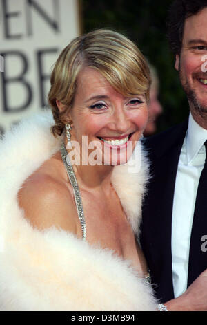 (dpa) - British actress Emma Thompson arrives to the 63rd Annual Golden Globe Awards at the Beverly Hilton Hotel in Los Angeles, USA, 16 January 2006. Photo: Hubert Boesl Stock Photo