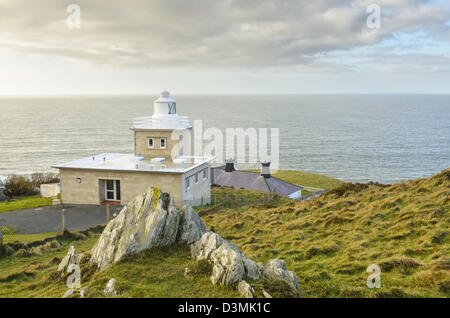 Bull Point lighthouse near Mortehoe on the North Devon coast, England Stock Photo