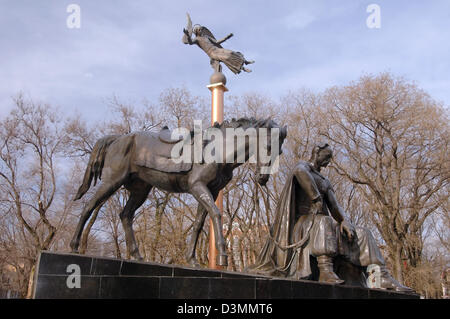 Bronze monument to the Anton Golovaty - Zaporozhian Cossack leader, Odessa, Ukraine, Europe Stock Photo