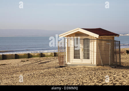 The Wedding Hut on Bournemouth beach in February Stock Photo