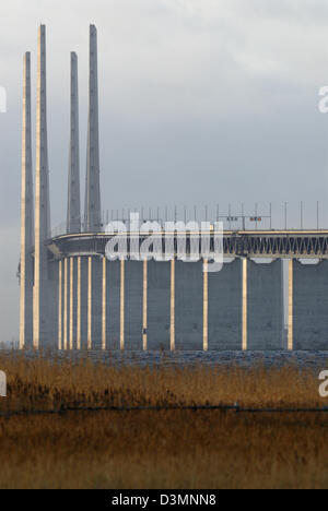 The Öresund Bridge between Scania Sweden and Copenhagen Denmark Stock Photo