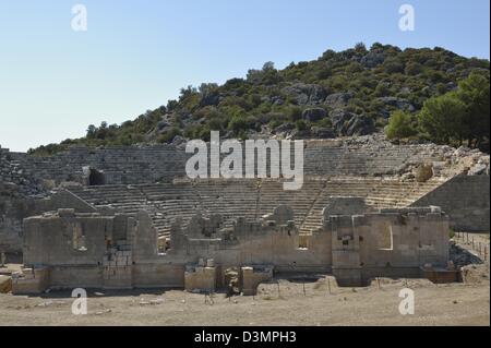 Classical ruins Patara Turkey. Lydian, Greek, Roman occupation Amphitheatre Stock Photo