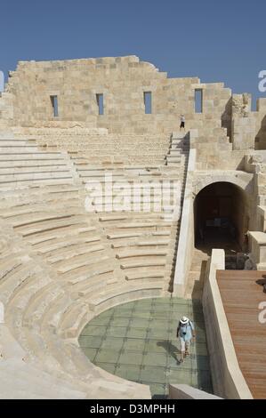 Classical ruins Patara Turkey. Lydian, Greek, Roman occupation. Reconstructed amphitheatre Stock Photo