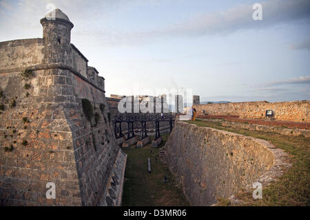 Castillo de San Pedro de la Roca castle / Castillo del Morro, fortress guarding the bay at Santiago de Cuba, Cuba, Caribbean Stock Photo